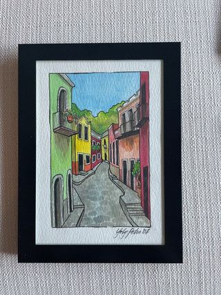 Black Framed watercolor hand painted Yoly