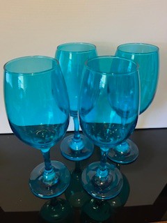 #2199 Caribbean Blue Stemware 4-Set  RSV|98062