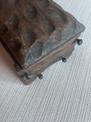 Vintage rustic hardwood trinket box jewelry