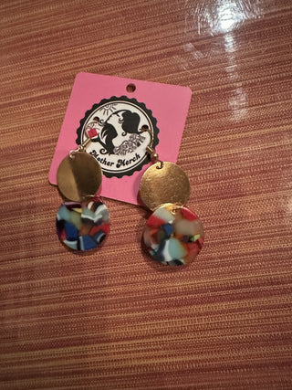#62 VV Resin earrings multi color margarita MTS|61156