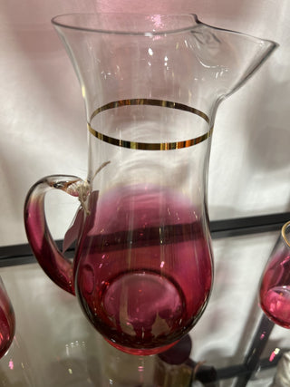 BLENDO Cranberry Ombre Pitcher & 6 glasses|53476