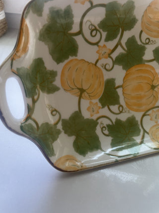 Ceramic Pumpkin Design Serving Tray-RSV|106478