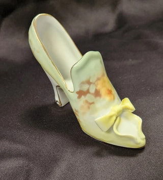 Limoges Porcelain High Heel Shoe Slipper Hand Painted Floral #62 VV MTS
