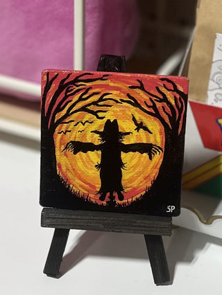 Handmade Scarecrow 3” Painting and Easel RSV|108655