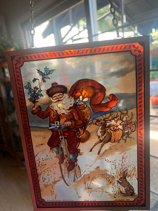 Vntg Christmas stained glass|127049