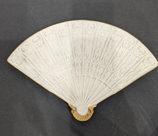 Lenox Empress fan tray collectible home decor gold trim #62 VV MTS