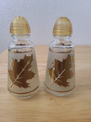 Libbey Glass Starlyte Gold Leaf Salt and Pepper Set, RCD