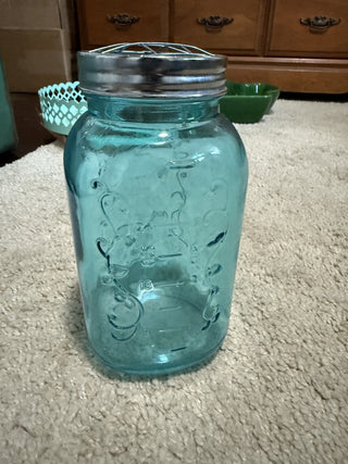 Decorative teal mason jar
