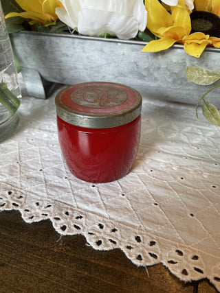 Vtg Avon Skin Softener Jar - Red RCD