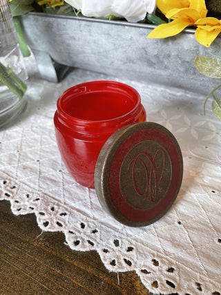 Vtg Avon Skin Softener Jar - Red RCD