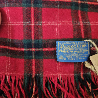 Pendleton 100% Wool Red Checkered Scarf (BRI-MTS)|145940