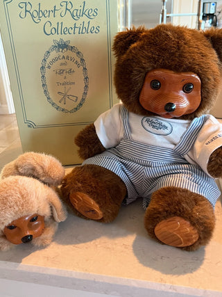 1990s Robert Raikes Brian Bear w/ Puppy Sport, w/ box & cert. RSV