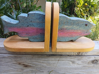 Handpainted Trout Bookends  3