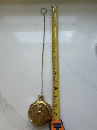 Vintage Santa's Gold Toned Pocket Watch with Chain Ornament-RSV
