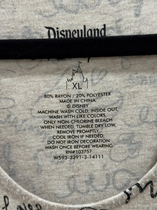 Grey Black lace Disney top XL|92354