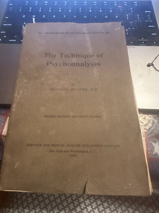 The Technique of Psychoanalysis (Paperback) Jeliffe, Smith Ely #47 VV MTS|104438