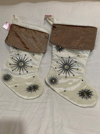 Beigh cuff w/Snowflakes embroidered  (pair) MTS|132216