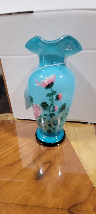 Hand Blown Blue Vase Rcd