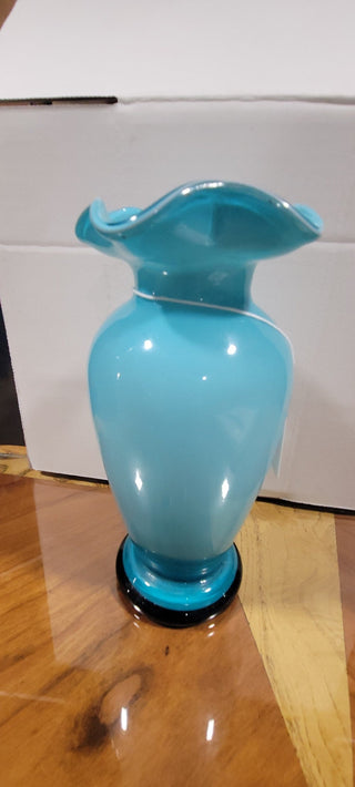 Hand Blown Blue Vase Rcd