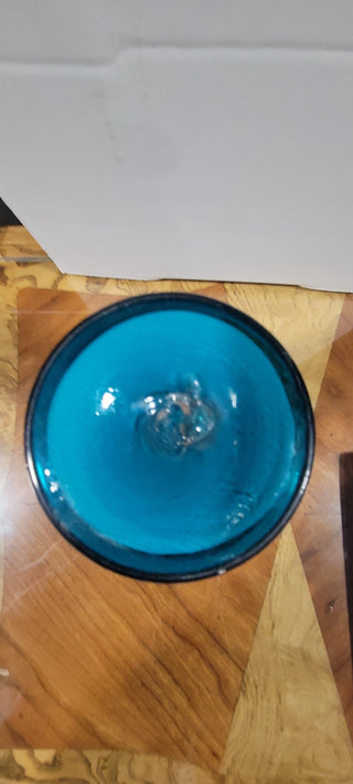 Hand Blown Blue Vase Rcd