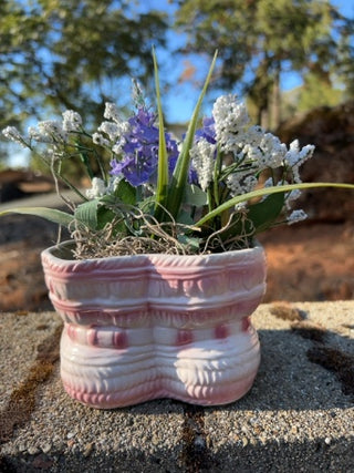 Vintage Parma by AAI Pink ceramic baby bootie planter