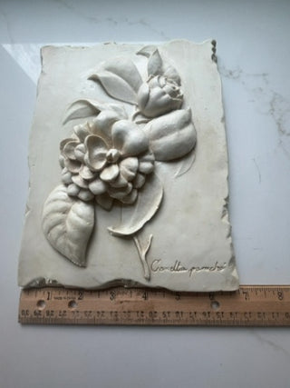 HenFeathers cast stone wall plaque