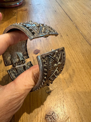 Large  Hinged Silver Cuff Bracelet|123858