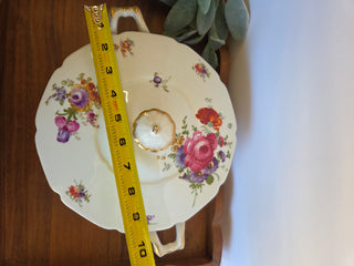 Antique Union China Floral Covered Dish