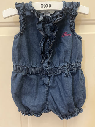 Baby Guess Chambray Ruffle Romper 6-9 Months - RSV|105983