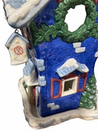 CHRISTMAS Cottage House Tealight Candle Holder-RSV|134578