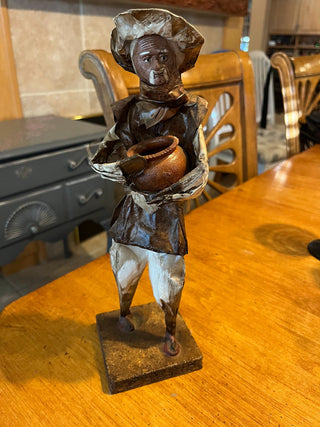VTG Mexican Folk Art Paper Mache Figure Carrying A Pot RSV