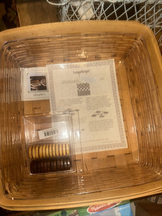 Longaberger 2001 Father's day checkers board Game Basket #47 VV MTS