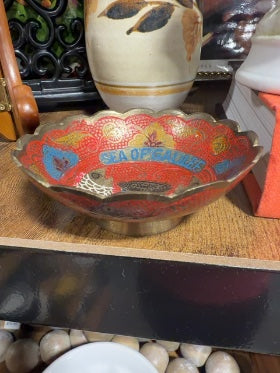 Brass "Sea of Galilee" trinket dish 4 x 1.25 in