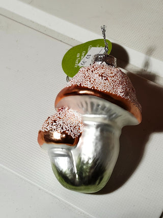 Glass double mushroom ornaments RCD|145901