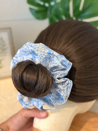 Liberty Fabric Scrunchie -Sleeping Beauty_ blue