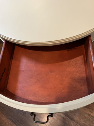 Mid Century Modern Mersman Round Drum Table Chalk Painted RCD|132579