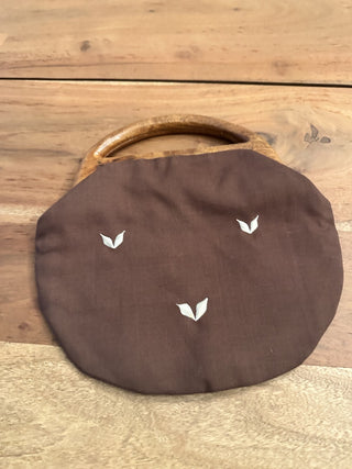 Vintage Embroidered Handbag w/Wooden Handle MTS|116200