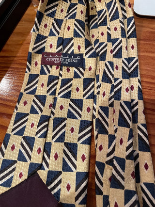 VNTG Geoffrey Beene Gold/Navy Tie~ MTS|113798