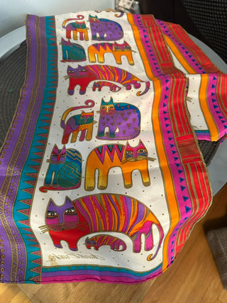 Scarf 48x11 Laurel Burch Cats Purple MTS|86248