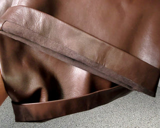 Italian RUFUS Brown Leather Pants Sz 10-12 MTS|125489