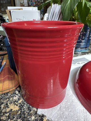Red Fiesta Utensil Crock 6-5/8" -KL RCD