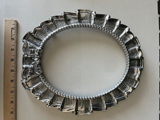 Vintage Mexican pewter oval bow frame RSV