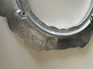 Vintage Mexican pewter oval bow frame RSV