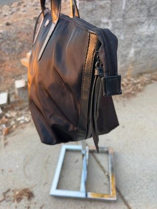 Botkier New York Bond Black Nylon Tote Bag with Vegan Leather Trim