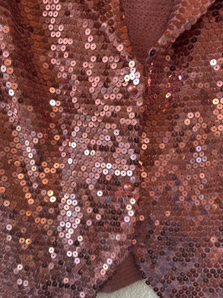 12F NWT Colleen Lopez Pink Sequin Blazer Size M MTS|66897