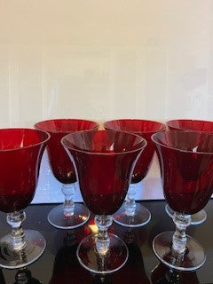#1823 Ruby Red Stemware 6-set