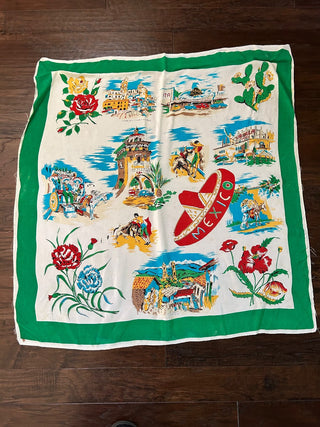 Vintage Mexico Souvenir Scarf    MTS