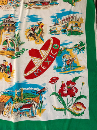 Vintage Mexico Souvenir Scarf    MTS
