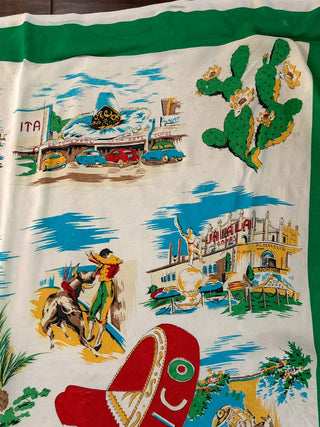 Vintage Mexico Souvenir Scarf    MTS