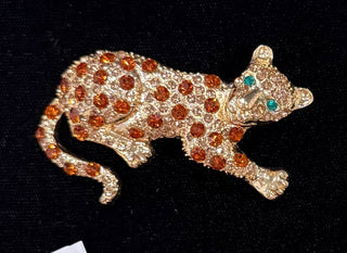 Leopard Crystal Brooch